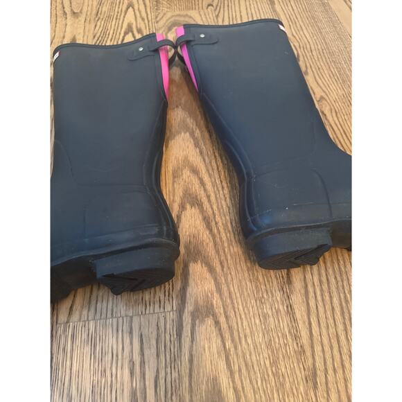 HUNTER Adjustable Rain Boots Navy Pink Size 10 - Picture 4 of 7